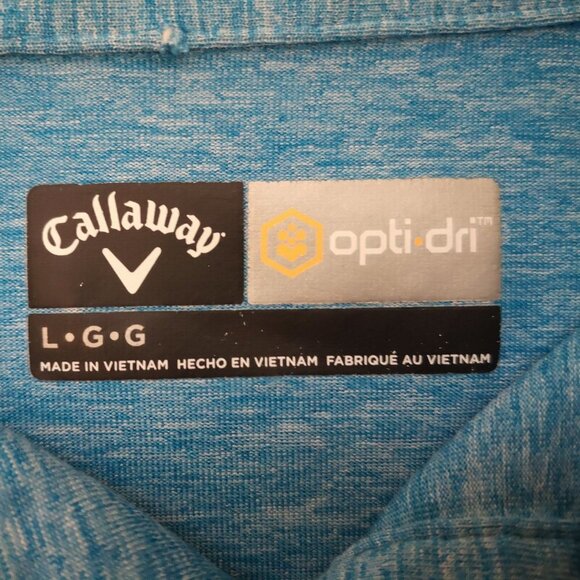 Callaway Opti-Dri Men's Size Large Blue/White/Black Golf Polo Shirt - Picture 3 of 9